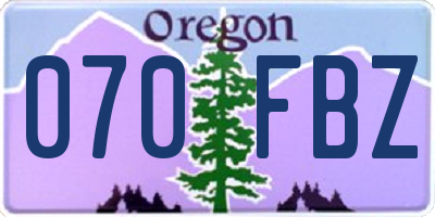 OR license plate 070FBZ