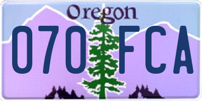 OR license plate 070FCA