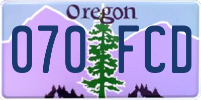 OR license plate 070FCD