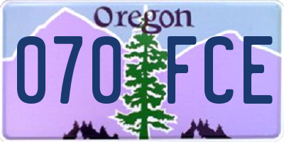 OR license plate 070FCE
