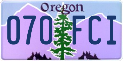 OR license plate 070FCI