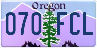 OR license plate 070FCL