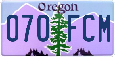 OR license plate 070FCM
