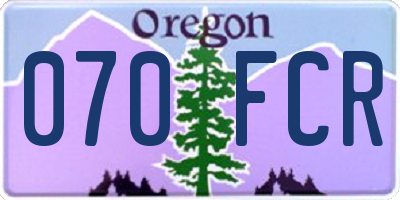 OR license plate 070FCR