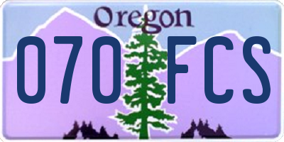 OR license plate 070FCS