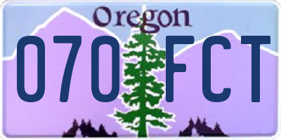 OR license plate 070FCT