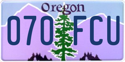 OR license plate 070FCU