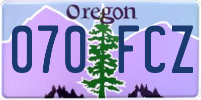 OR license plate 070FCZ