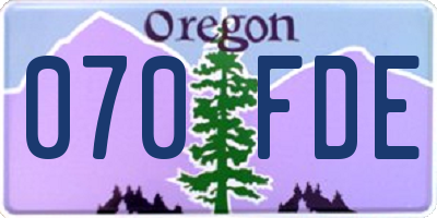 OR license plate 070FDE
