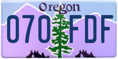 OR license plate 070FDF
