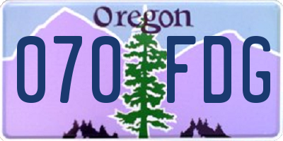 OR license plate 070FDG