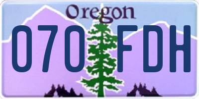 OR license plate 070FDH