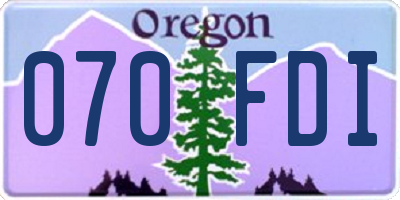 OR license plate 070FDI