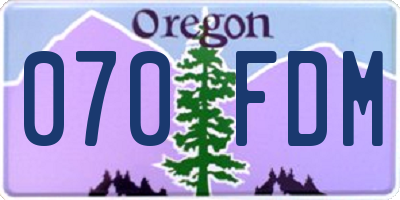 OR license plate 070FDM