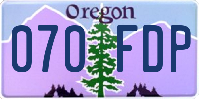 OR license plate 070FDP