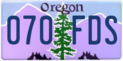 OR license plate 070FDS
