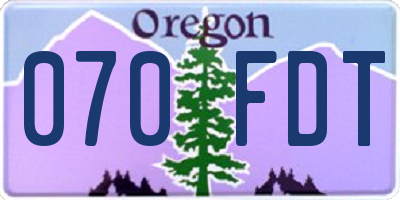 OR license plate 070FDT