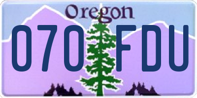OR license plate 070FDU