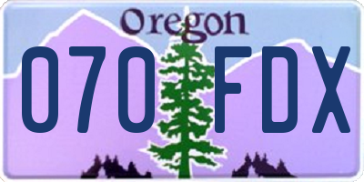 OR license plate 070FDX