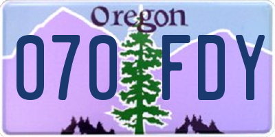 OR license plate 070FDY