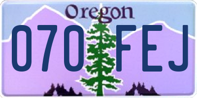 OR license plate 070FEJ