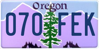 OR license plate 070FEK
