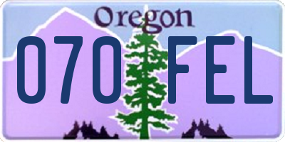 OR license plate 070FEL
