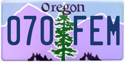 OR license plate 070FEM