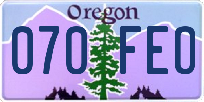 OR license plate 070FEO