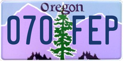 OR license plate 070FEP