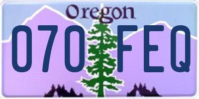 OR license plate 070FEQ