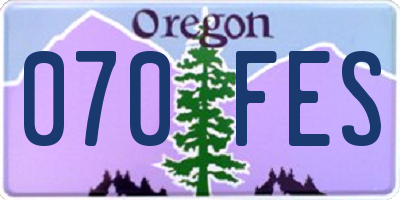 OR license plate 070FES