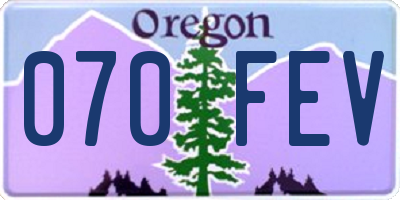 OR license plate 070FEV