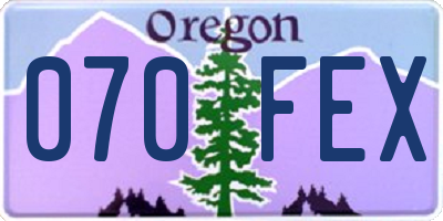 OR license plate 070FEX