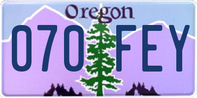 OR license plate 070FEY