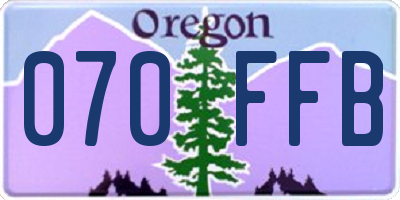 OR license plate 070FFB