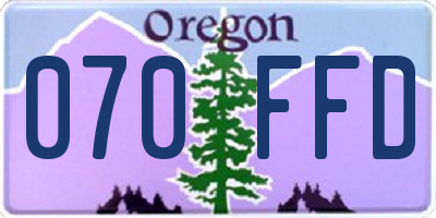 OR license plate 070FFD