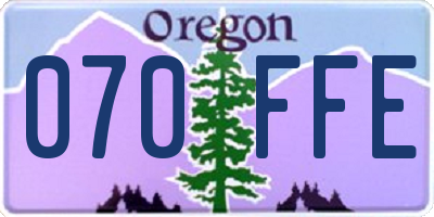 OR license plate 070FFE