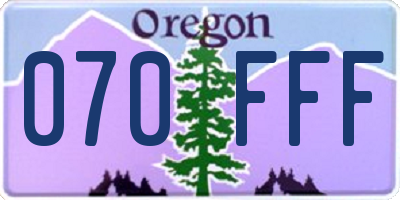 OR license plate 070FFF