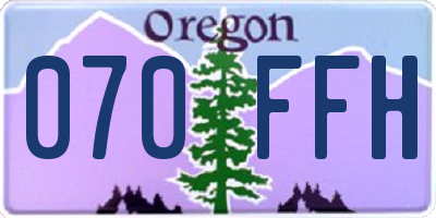 OR license plate 070FFH