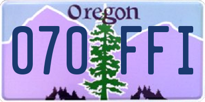 OR license plate 070FFI