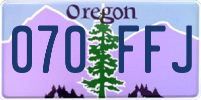 OR license plate 070FFJ