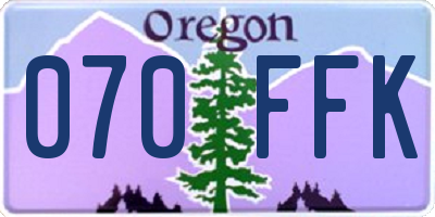 OR license plate 070FFK