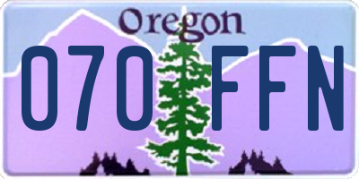 OR license plate 070FFN
