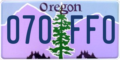 OR license plate 070FFO