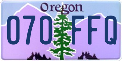 OR license plate 070FFQ