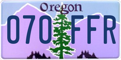 OR license plate 070FFR
