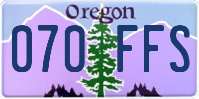 OR license plate 070FFS