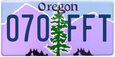 OR license plate 070FFT