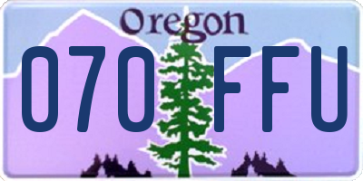 OR license plate 070FFU